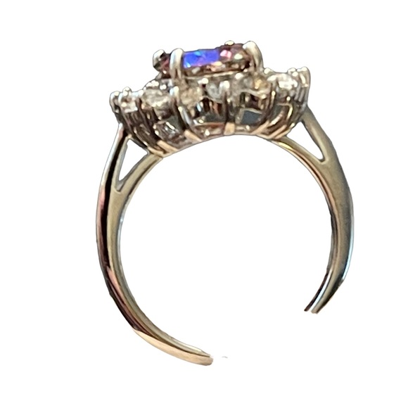 Sterling silver BBJ Fancy CZ Simulated topaz fabcy dinner ring - Picture 4 of 7